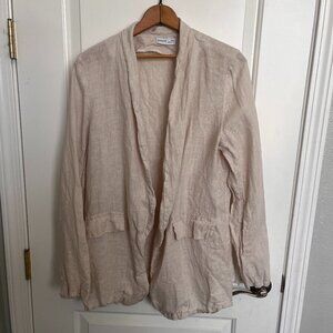 Linen Open Front Jacket Made it Italy LARGE Civico 51